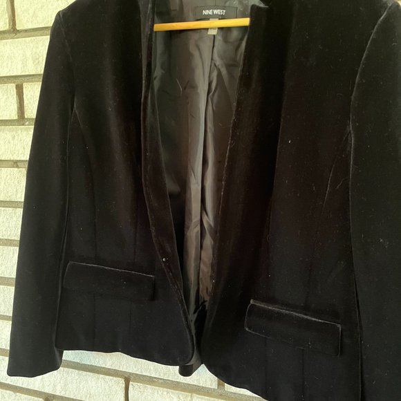 Nine West Black Velvet Blazer Size 12 - Picture 4 of 4